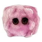 Beije sem medo este peluche micróbio