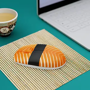 Rato wireless em forma de sushi