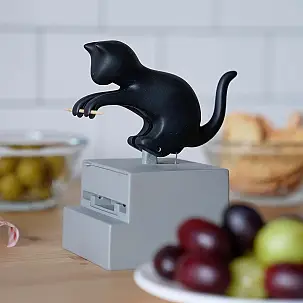 Distribuidor de pauzinhos com a forma de um gatinho 