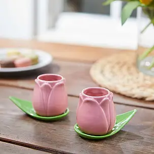 Conjunto de 2 chávenas de café em forma de tulipa