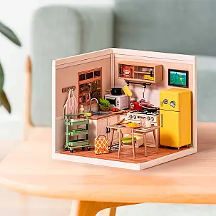 Casas-modelo em miniatura para montagem automática