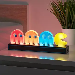 Lâmpada Pac-Man e pequenos fantasmas