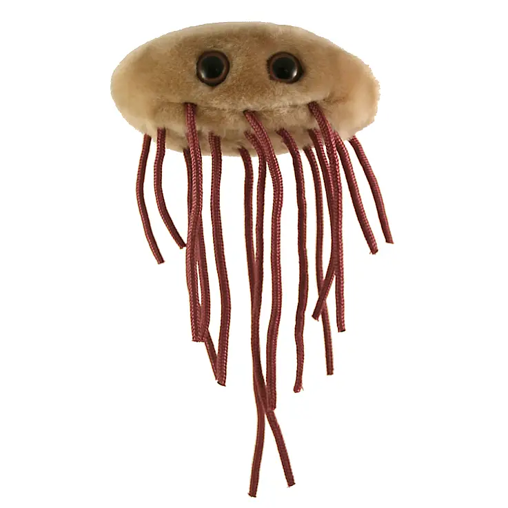 Peluche com bactérias E. coli