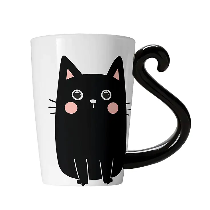 Caneca de gatinho preto